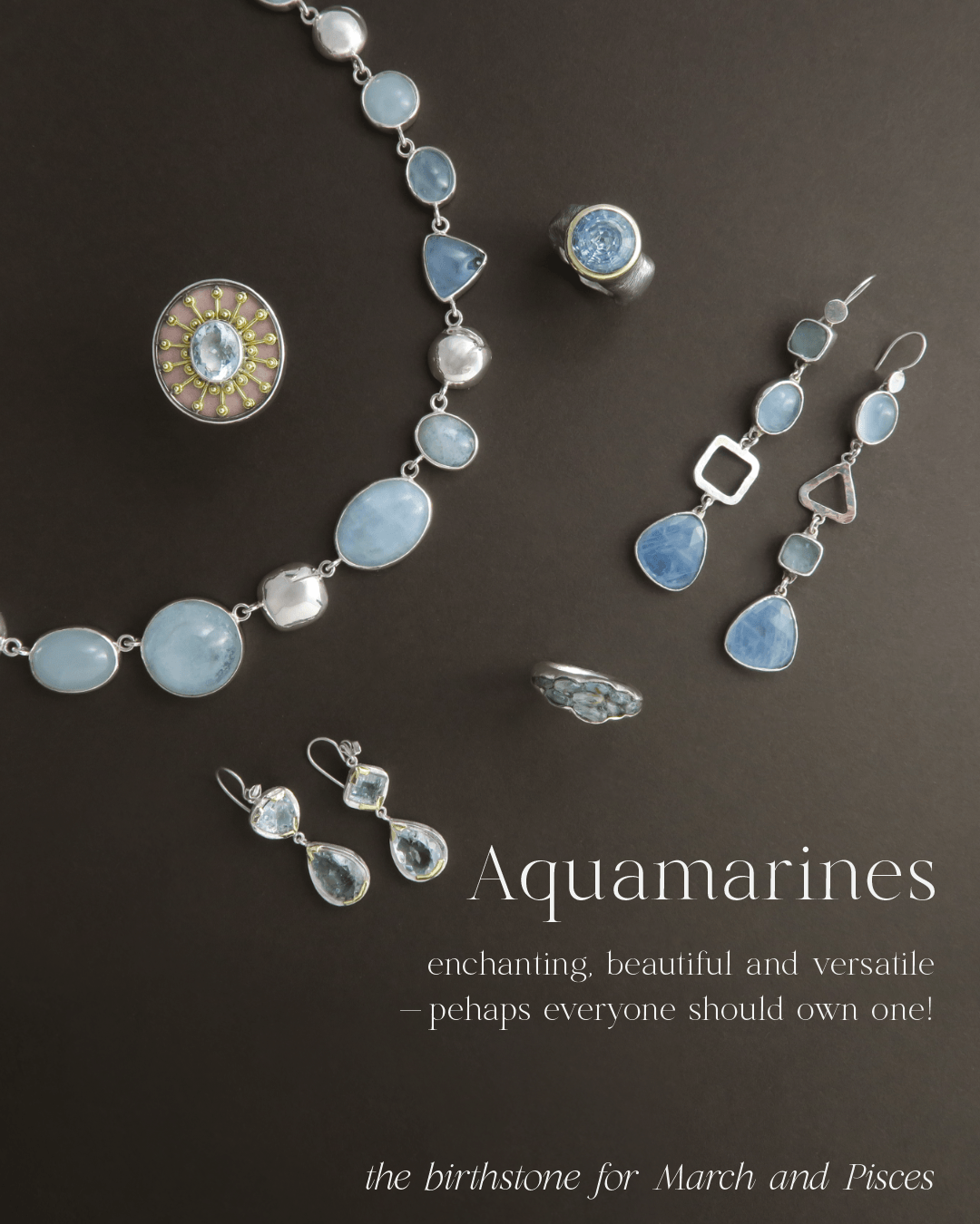 Veronica Anderson Jewellery Aquamarines Mobile Display