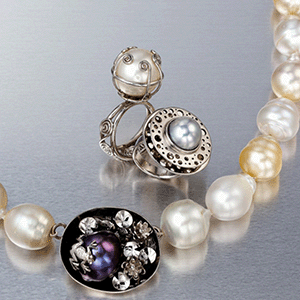 Jewellery showcasing platinum and pearls | Veronica Anderson Jewellery
