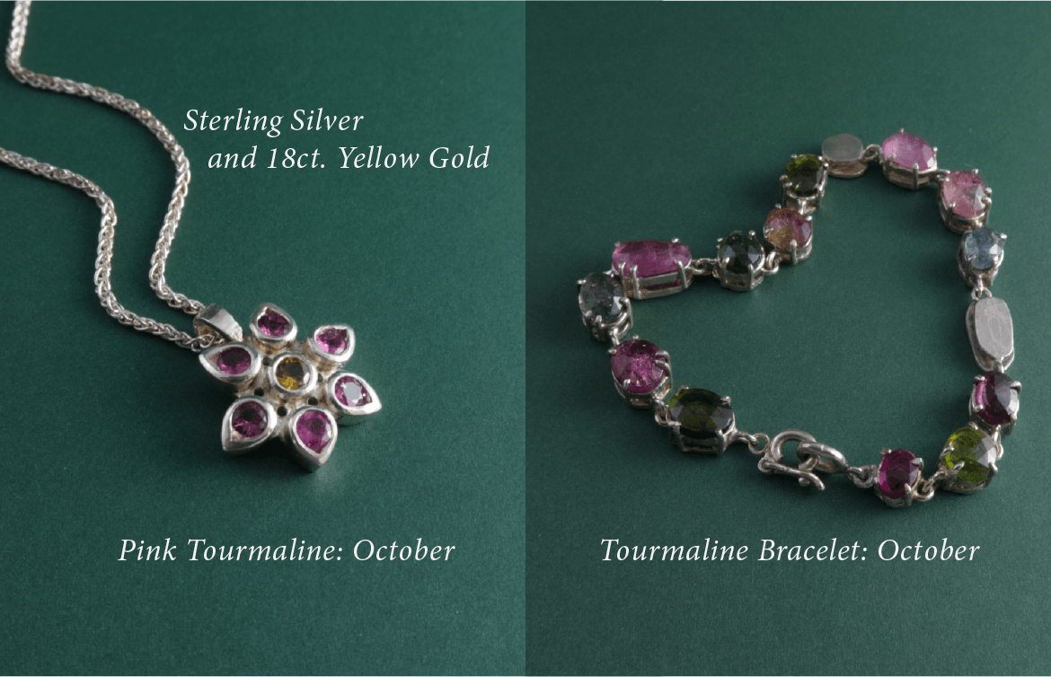 tourmaline pendant and bracelet