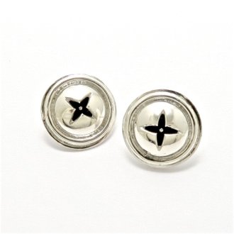 A Pair of Handmade Sterling Silver 'Button' STUD EARRINGS.