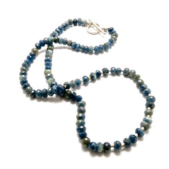 A Handmade Sterling Silver and Natural Blue Sapphire NECKLACE.