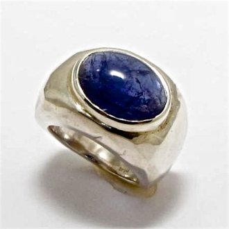 A Handmade Sterling Silver RING set with Iolite.
