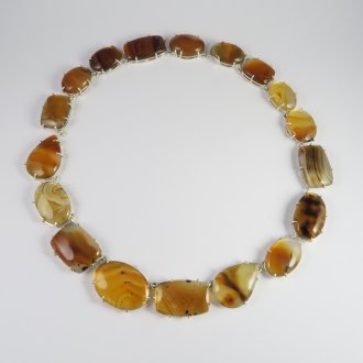 A Handmade Sterling Silver  Montana Agate Gemstone  NECKLACE.