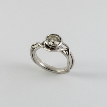 Cape Diamond reset into an elegant and simple engagement ring.