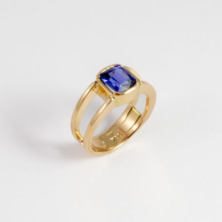 Set in a simple elegant gold setting to show off the beautiful stone
