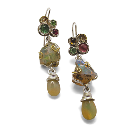 Birthstone Jewellery - October Opal | earrings