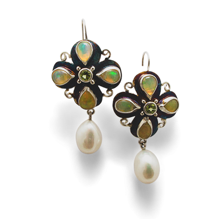 Birthstone Jewellery - October Opal | earrings