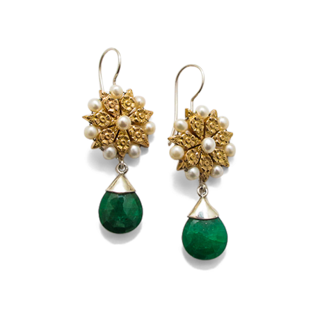 Birthstone May emerald earrings