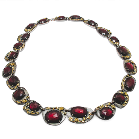 January Garnet birthstone necklace