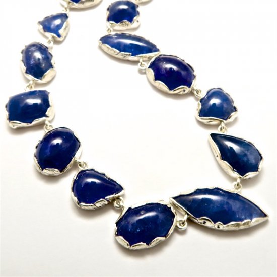 A Handmade Sterling Silver and Tanzanite (Total Weight 300cts.) NECKLACE.