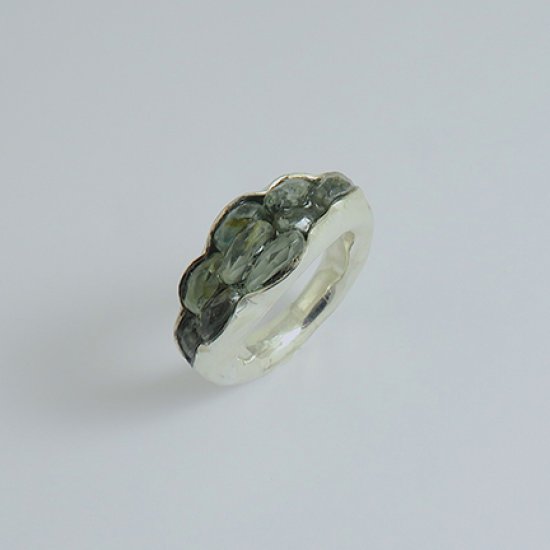 A Handmade Sterling Silver,  Fine Silver and  Aquamarine RING.