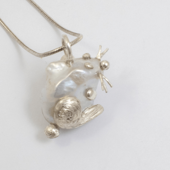 A Handmade Sterling Silver BUNNY Pendant on Chain.