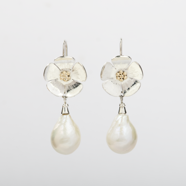 Pearl Rose Earrings
