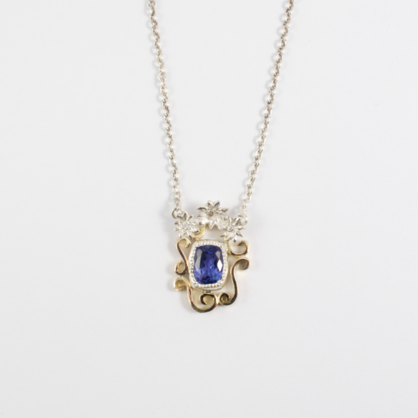 Tanzanite and Diamond Poinsettia Pendant