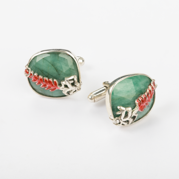 Emerald Red Hot Poker Cufflinks