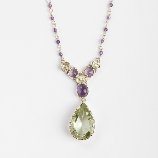 Prasiolite & Amethyst Cosmos Necklace