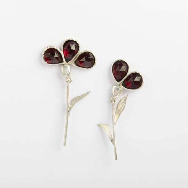 Garnet Carnation Earrings